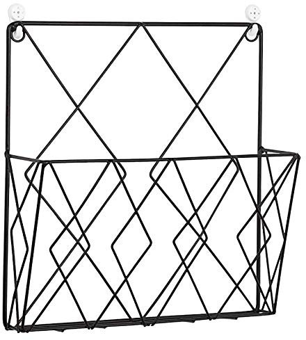 SDFGBNJK Zeitschriftensammler Wandregal, Bücherregal Als Schickes Badzubehör Zeitschriftenhalter Wandhalterung Zeitungshalter Wandkorb Eisenregal,Schwarz