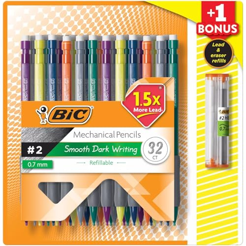 BIC Matic Grip Druckbleistift, HB #2, 0,7 mm, 32 Bleistifte