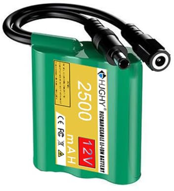 HJGHY 12V DC Portable Lithium Battery 12V 2500mAh Lithium Li-ion Battery Pack 12 Volt Rechargeable Lithium Battery Pack for CCTV Cam Monitor Monitoring Xenon Spare,12V 2500mAh,one