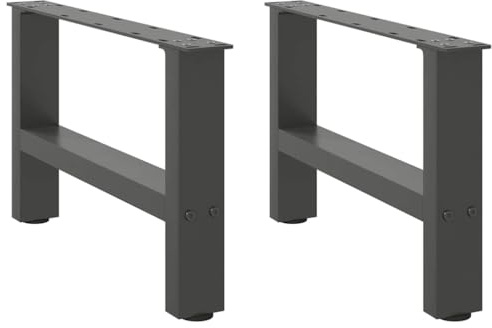 vidaXL Pieds de table basse Anthracite 2 pièces 50 x (30-31) cm Acier
