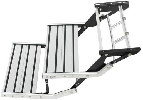 Atnhyruhd Marchepied double pour caravane, camping-car, caravane - Double pédale manuelle en aluminium - Marchepied manuel pour caravane