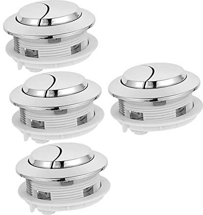 NULYLU Botones Pulsadores Para Tanque De Inodoro 58mm, 4 Piezas, Antienvejecimiento, Galvanoplastia Multicapa, Descarga Precisa Para Baño, Hotel y Hogar