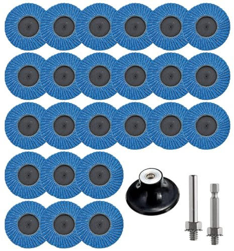 Alrens 24 Stück Fächerscheiben Lamellenscheiben,Schleifscheiben Schleifmopteller, 75 mm x 10 mm Korn 40/60/80/120 mischen Set, Schleifmopteller Schleifscheiben Flap Disk für 3 Zoll Winkelschleifer
