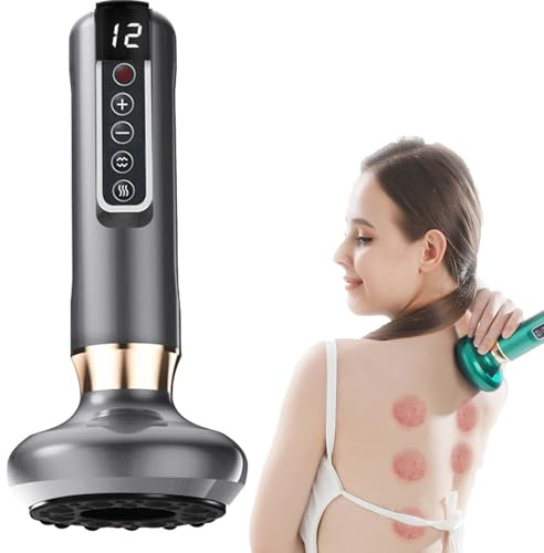 Handheld Cellulite Massager, Neu Schröpfmassagegerät Gegen Cellulite, Rotlicht Massagegerät Elektrisch Schröpfgläser, Anti Cellulite Massagegerät mit 12 Gängen, Anti Cellulite Massagegerät (Grau)