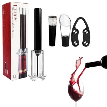 Ensemble d'ouverture de bouteille de vin rouge, ensemble d'ouvre-bouteilles - Kit ouvre-bouteille avec bouchon à vide et ouvre-bouteille |