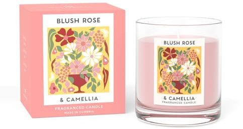 Wax Lyrical Flower Market Blush Rose & Camellia Boxed Candle - 30cl | Up to 42 Hours Burn Time | Elegant Floral Fragrance