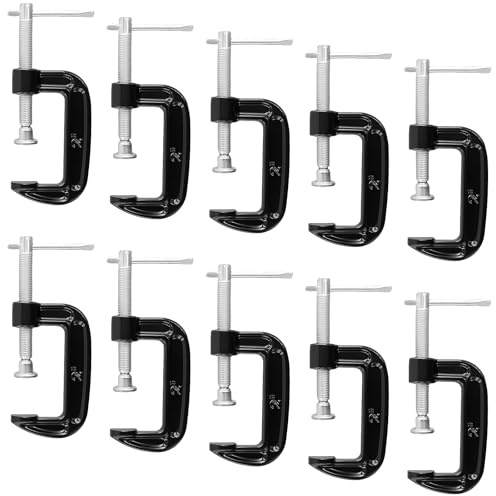 SINJEUN 10 morsetti G da 50 mm, morsetti a vite, in metallo, nero, C morsetti per la lavorazione del legno