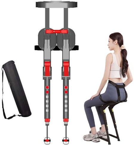 Rusopobe Tragbare Stühle mit Exoskelett, Leichter multifunktionaler Stuhl ohne Stuhl tragbarer Klapphocker für Outdoor, Camping(Red)