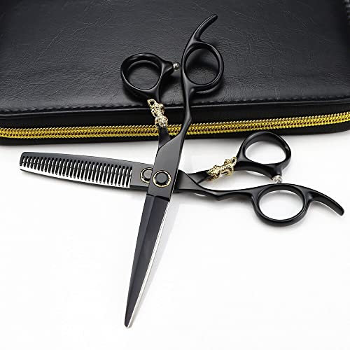 Haarschneideschere, 6 Zoll, professionell, Japan 440C, Linkshänder, Tiger-Dekoration, Schneiden, Friseur, Haarschnitt, Effilierschere, Friseurschere, Haar, Set