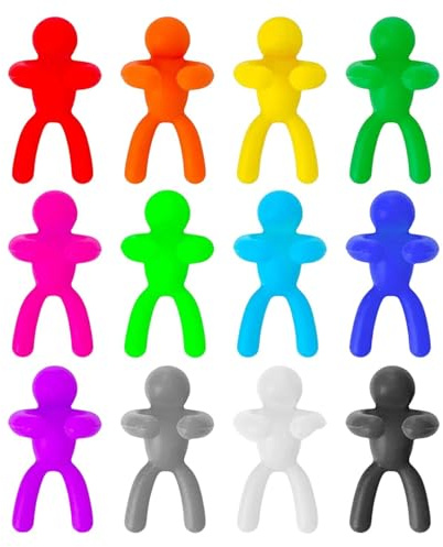 Marcatori Per Bicchieri In Silicone - Set Di 12 Identificatori Little Man Per Bevande, Marcatori Riutilizzabili E Divertenti | Decorazioni Per Feste Estive, Segnabicchieri Da Uomo Per Calici Da Vino,