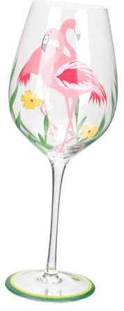 VERDANVERSE Copa De Vino Flamingo Pintada Mano Copas De Vidrio Decorativas Para Fiestas Copas De Alto De Licor Para Fiestas Para Eventos Diseño De Flamingo Para Servir Licor