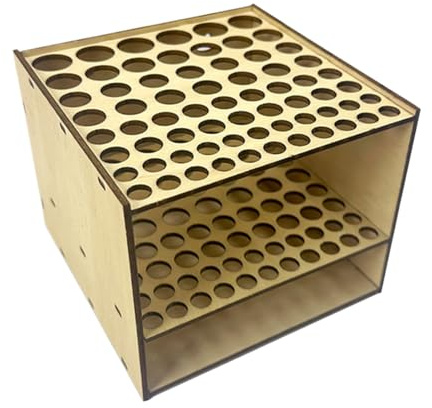 Pinsel Organizer - pinsel organizer | pinselhalter malen | Künstlerpinselhalter aus Holz mit 67 Löchern | miniatur werkzeug Quadratische Pinselaufbewahrung, Künstlerbedarfs storage für Stifte, Pinsels