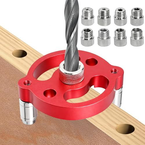 TAIANJI Holzbearbeitungs Bohrhilfe Senkrecht Bohren, bohrschablone möbelbau mit 3/4/5/6/7/8/9/10 mm Bohrhilfe Mittenfinder