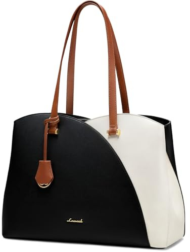 LOVEVOOK Handtasche Damen, Groß 17 Zoll Laptop Shopper Tasche Arbeitstasche | PU Leder Handbags for Women, Schultertasche Lehrertasche Tote Bag Bürotasche für Arbeit Business Uni Schule