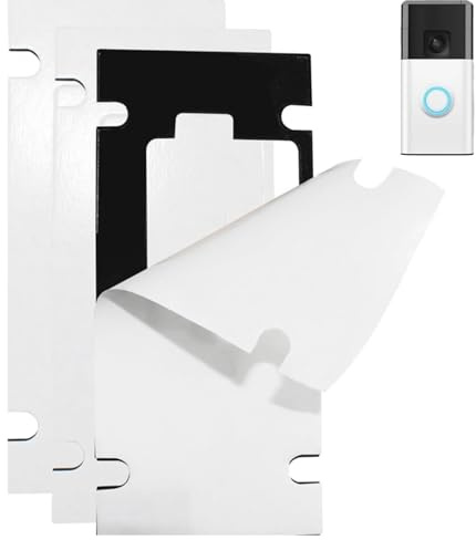 3 Pack Ring Doorbell Adhesive Mount Pads, No Drill Sticky Mount | Heavy Duty Double Sided Replacement Tape for Battery Video Doorbell Installation on Walls, Glass, Wood and Smooth Surfaces
