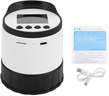 Greensen WiFi Teleskop Kamera Okular, 4MP 2K HD Elektronisches Okular mit 2,0 Zoll Bildschirm, für Monokular Fernglas Teleskop Wildtierbeobachtung Angeln