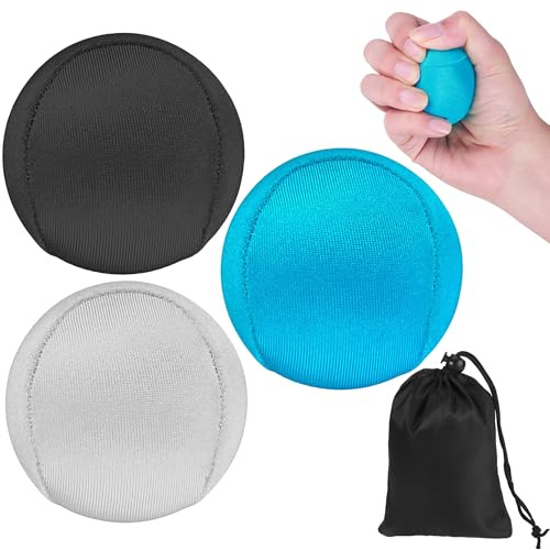 3 Stück Anti Stress Bälle, Stressball, Knetball, Grip Krafttrainer, Handtrainer, Fingertrainer, Übungsbälle, für Angstzustände, Druckentlastung