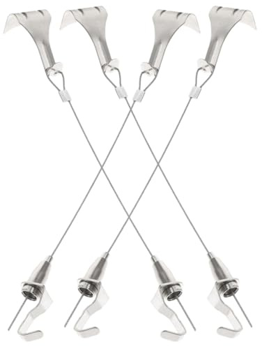 VILLCASE Kit de 4 Juegos de Cuerda para Colgar Cuadros Cable de Acero y Gancho, Sistema de Suspensión para Colgar Marcos de Fotos y Manualidades en Interiores