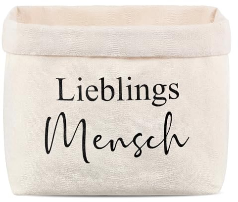 Xuniea Geschenkkorb Leer Lieblingsmensch Geschenk Brotkorb aus Stoff | Herzenmensch Geschenkidee, Beste Freundin Geschenke, Geschenktasche, für Partner Bestie Kollegen Familie Geburtstag
