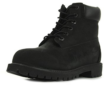 Timberland 6 in Premium Waterproof - Stivali Classici Unisex Bambini, Nero (Black Nubuck), 37 EU