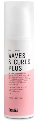 Glossco, Walves & Curls Plus Cream, Lockar & Vågfixering, 150 ml
