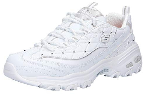 Skechers D'Lites-Floral Days', Baskets Femme,39 EU Blanc