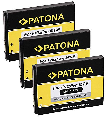 PATONA 3X Ersatzakku Akku für AVM Fritz!Fon MT-F C5 C4 M2 ACCU mit 750mAh Li-ion