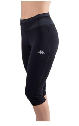 Kvinnors fitness leggings i svart färg. Capri leggings under knä. Perfekt för gym, jogging, sportträning., svart, L/XL