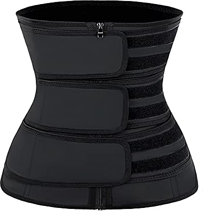 YIANNA Waist Trainer Workout Belt Firm Tummy Control Trimmer Slimming Girdle Belly Wrap Body Shaper for Women Men Corset Black M 2228