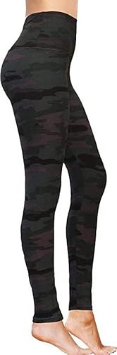 High Waist Womens Leggings - Active Workout Leggings - Tummy Control Soft Ankle Length Leggings for Women Black Camouflage (L-XL, Black Camouflage)