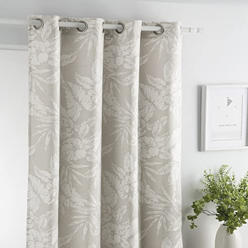 Cortina confeccionada con ollaos LUKA - Color Beig - 140x260 Cm