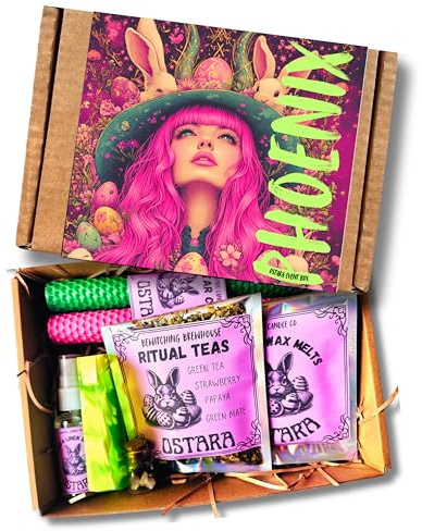Luxury Ostara Event Box – Wiccan Altar Kit with Beeswax Candles, Crystals, Tea, Wax Melts & Ritual Guide