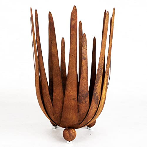 ecosoul Skål vindljus ljushållare lotus dekorativ skål rostad med 3 fötter diameter: 24 cm botten 30 cm upptill, höjd 38 cm dekorativt objekt 1 styck