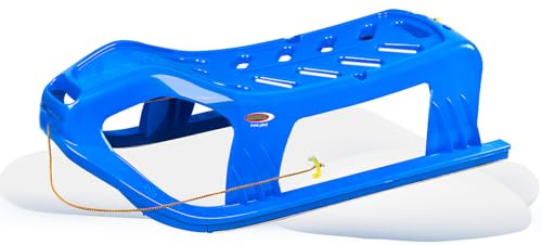 JAMARA 461121 Play Snöstjärna 90 cm metallskenor, rep med handtag för att dra, slagtålig plast, blå