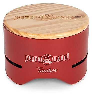 Petromax Table Barbecue Rouge | Grille Émail Anti-adhésif | Combustion Sans Fumée | Rainures Écoulement Graisse