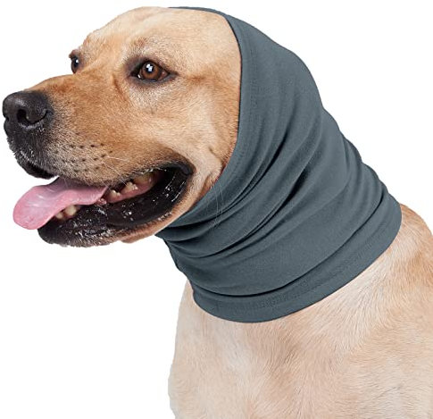 Hunde-Schlauch, Hals- und Ohrenwärmer, Fellpflege, Schlauch, Stirnband zur Angstlinderung, reduziert Lärm und Beruhigung, M (blau)