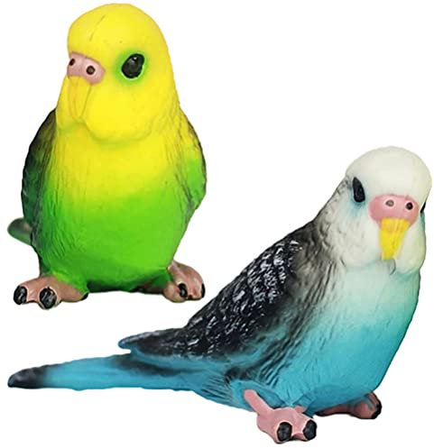 Toyvian 2pcs Fake Bird Artificial Birds Parrot Figure Decor Fake Parrot Mini Bird Decorative Woodland Birds Ornament for Craft Home Ornaments Garden Wedding Decoration Embellishing