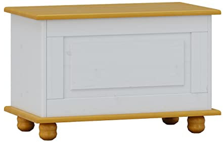 Moblir Baul con Puerta Abatible Realizado en Madera de Pino Maciza Color Blanco Miel Serie Canet Medidas (46x70x39) cm (AtoxAnchoxFondo) Robusto y Duradero