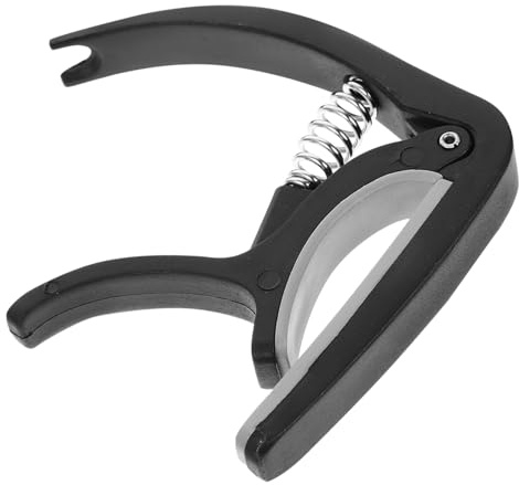 Schwarz Gitarren Capo, Kompakt, für Akustikgitarre und Ukulele | Kunststoff, Leicht Verstellbar, Tragbar für Anfänger und Profis, Präzise Stimmungskorrektur, Geschenk zum Geburtstag