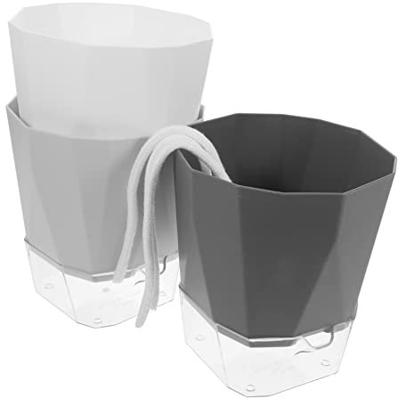 SUPVOX 3ensemble Lot de Pots Auto-arrosants Transparants Réservoir Eau Intégré Pot De Fleur Absorbant pour Jardin Intérieur Et Balcon Couleurs Mélangées Moderne