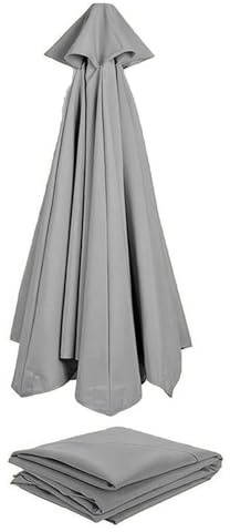 Telo di ricambio per ombrellone da giardino con 8 costole Copertura di ricambio per esterni, giardino, spiaggia, piscina Ombrellone di ricambio in poliestere (solo baldacchino)(Color:Gray,Dimensione:6