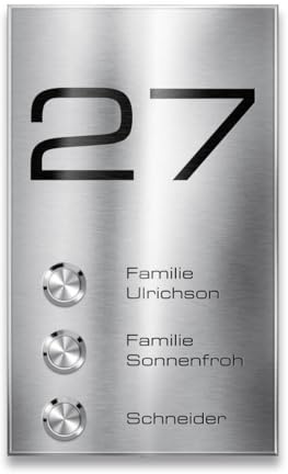 Metzler campanello esterno acciaio inox da parete con 3 pulsanti IP67 targa personalizzabile incisione laser profonda antracite RAL7016 design moderno installazione semplice LED basso consumo duraturo