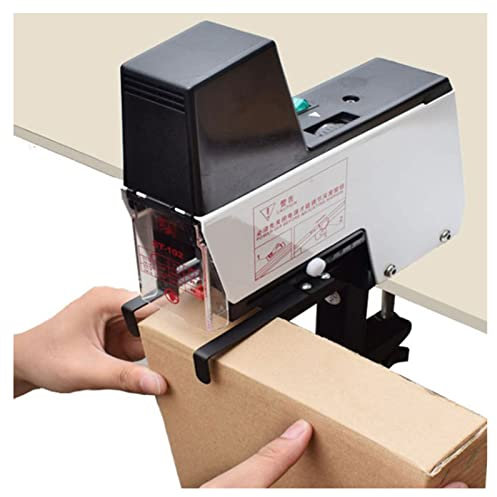 XUCS Elektrischer Kartonhefter, Kartonschließhefter, 1-9 Stärkestufen Einstellbar, Metallgehäuse, Klemmtischdesign, Für Karton-PVC-Verpackungskarton-Innenkarton-Geschenkbox-Nagelmaschine