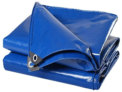 Telo telone impermeabile blu, 4 x 5 m, copertura esterna multiuso per mobili, roulotte, pesca, campeggio, baldacchino impermeabile, telo resistente