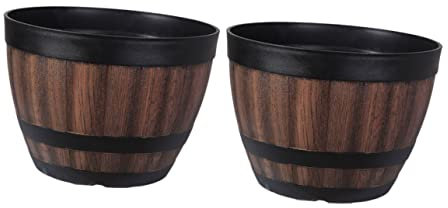 Happyyami 2piezas Macetas Retro Creativas para Plantas Contenedores De Simulación Forma De Cubo para Decoración De Macetas Macetero De Madera para Balcón o Patio