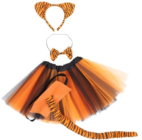 Toddmomy Hübsches Tiger-kostüm Junge Mädchen Mit Haarreif Fliege Und Tüllrock Für Halloween Cosplay Spiel-Events