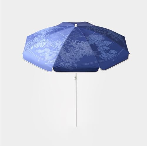 ZYXQQJ Gartenschirm Rund Strandschirm Sonnenschirm UV-Schutz 50+ Terrassenschirm Wasserdicht Balkonschirm Portable Marktschirm(Blue)