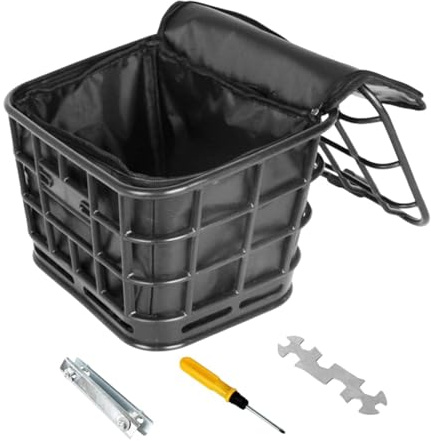 rockible Plastik Fahrradkorb mit Deckel Vorne, Fahrrad Abnehmbarer Korb, Elektrofahrradkorb aus ABS, Aufbewahrungskorb für Elektrofahrräder, Transportkorb für Radfahren, Camping, mit Innentasche
