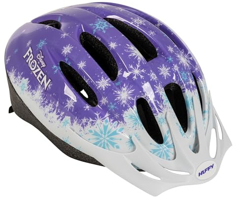 Disney Frozen, casco da bici per ragazze, design ufficiale con fiocco di neve, protezione di sicurezza regolabile, per bambine dai 3 anni in su, casco da ciclismo leggero, 50-54 cm