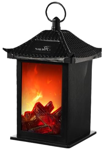 Mppchhn Farol de chimenea sin llama, funciona con pilas, linterna LED para chimenea, realista y exquisita, decoración de luz de fuego sin llama para festivales, fiestas de cumpleaños